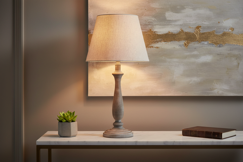 Pella Table Lamp in styled interior setting